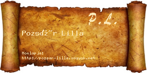 Pozsár Lilla névjegykártya
